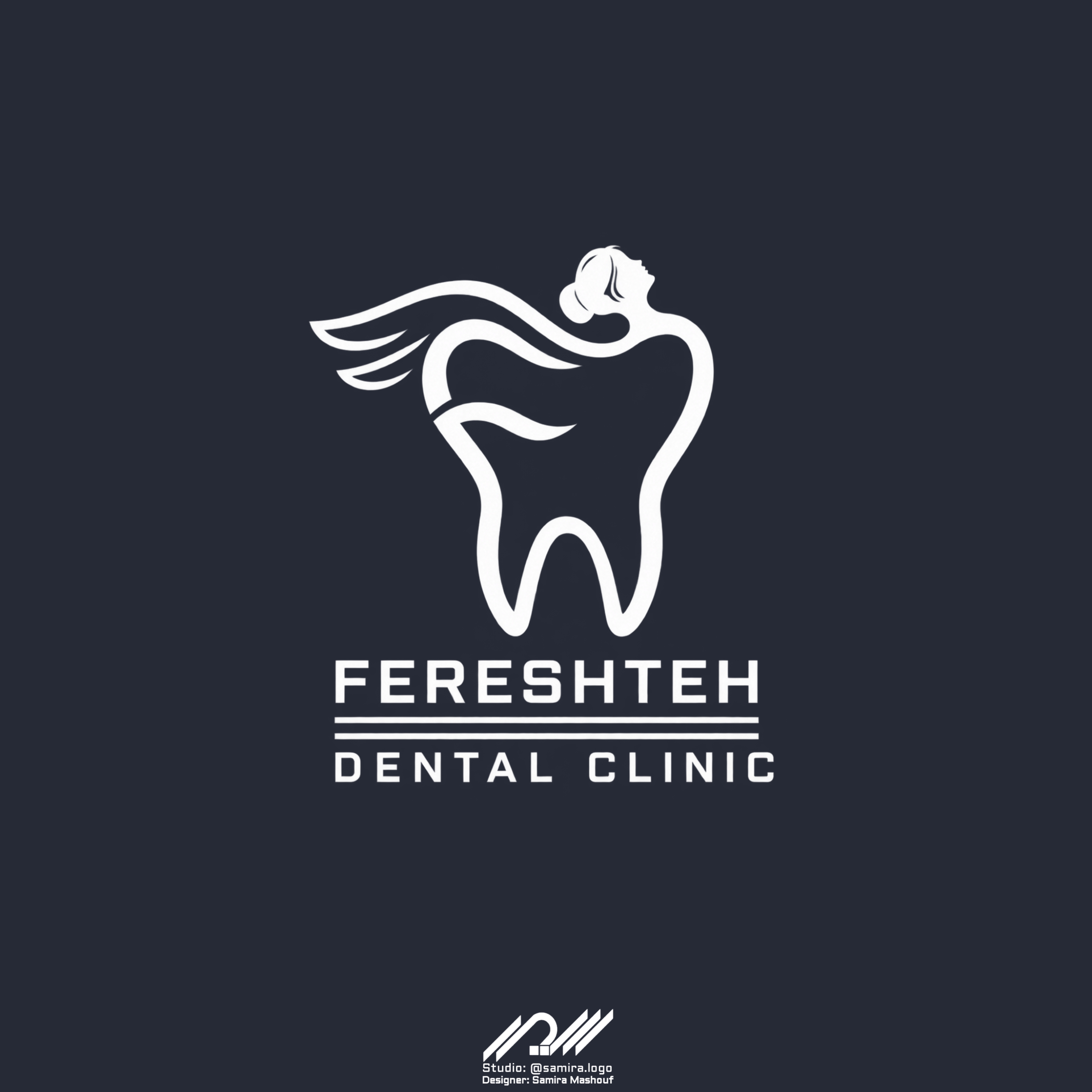 طراحی لوگو مونوگرام لاتین فرشته